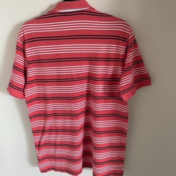 BOSSINI PREMIUM Men Polo Shirt Pink with Stripes Embroidery Logo Cotton Sz L - Picture 2 of 6